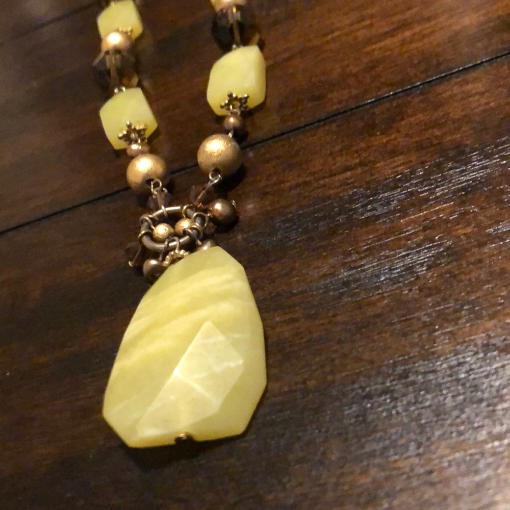 Faceted Lime Stone Necklace